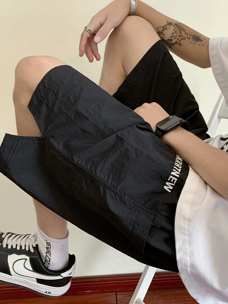 

American Sle Ice Silk orts Men's Summer Qui Dry Thin Loose Casual Five-Quarter Baskeall Pants Large Size Sports orts