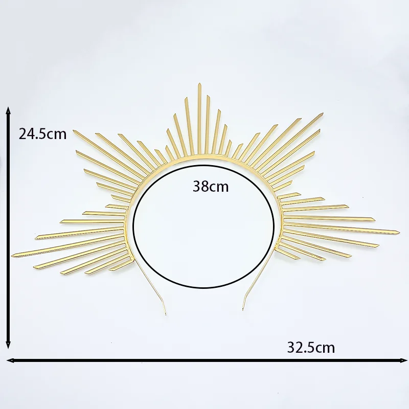 New Alloy Headband Halloween Party Virgin Sun Goddess Halo Crown Cosplay Headband Exaggerated Witch Hair Accessories