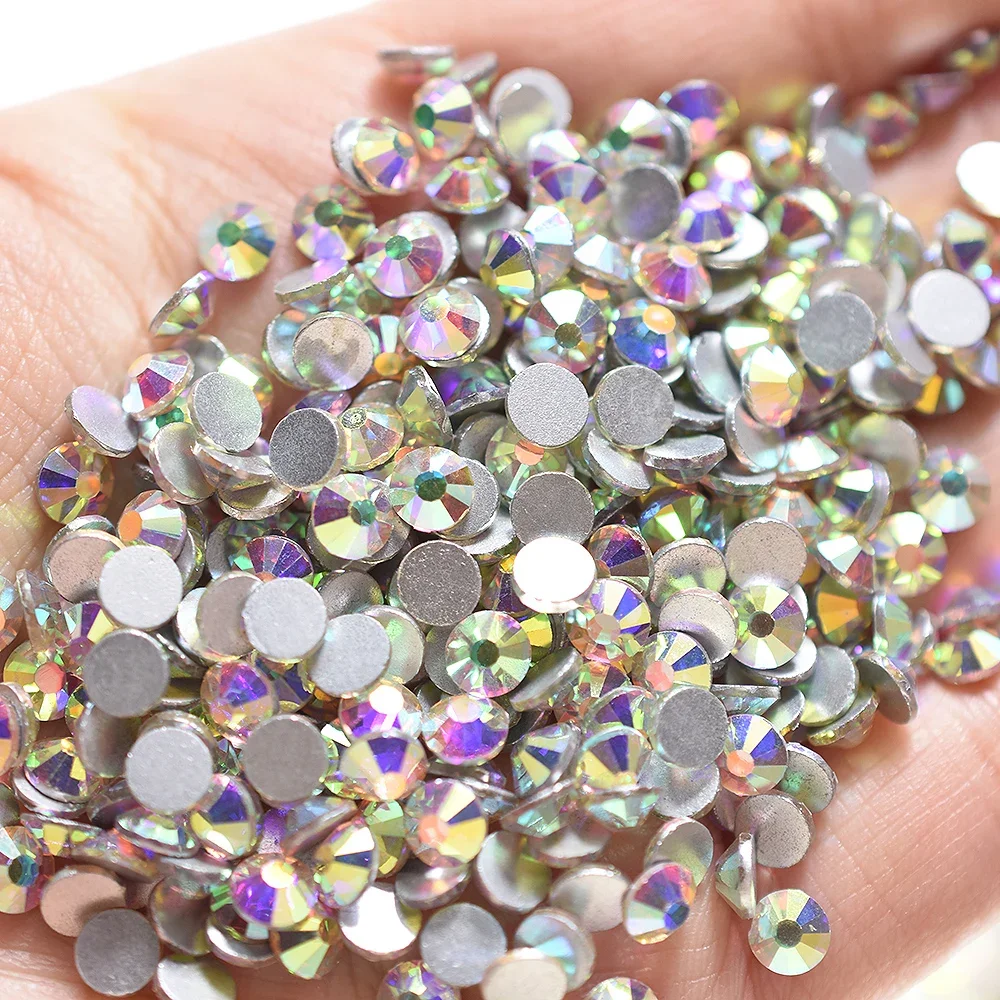 144/288/1440 Stück SS3-SS55 Kristall AB Silber Boden FlatBack Strass Glas für Nail Art Dekoration DIY Handwerk Taschen Schuhe Glas