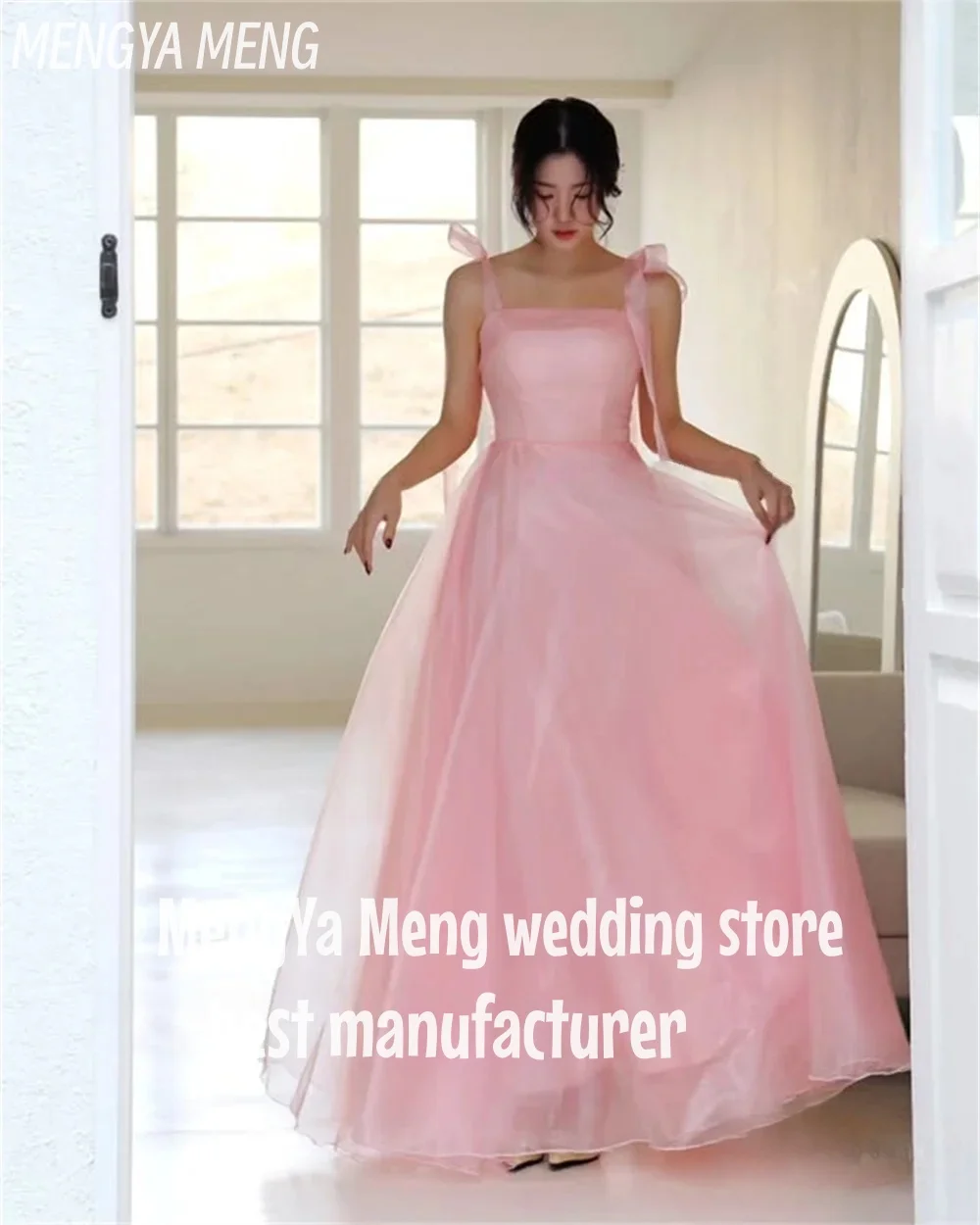 ZHUISHU Yellow Tulle Evening Dress Korea Wedding Photo Shoot Customized Garden Off Shoulder Corset Back Prom Dress Floor Length