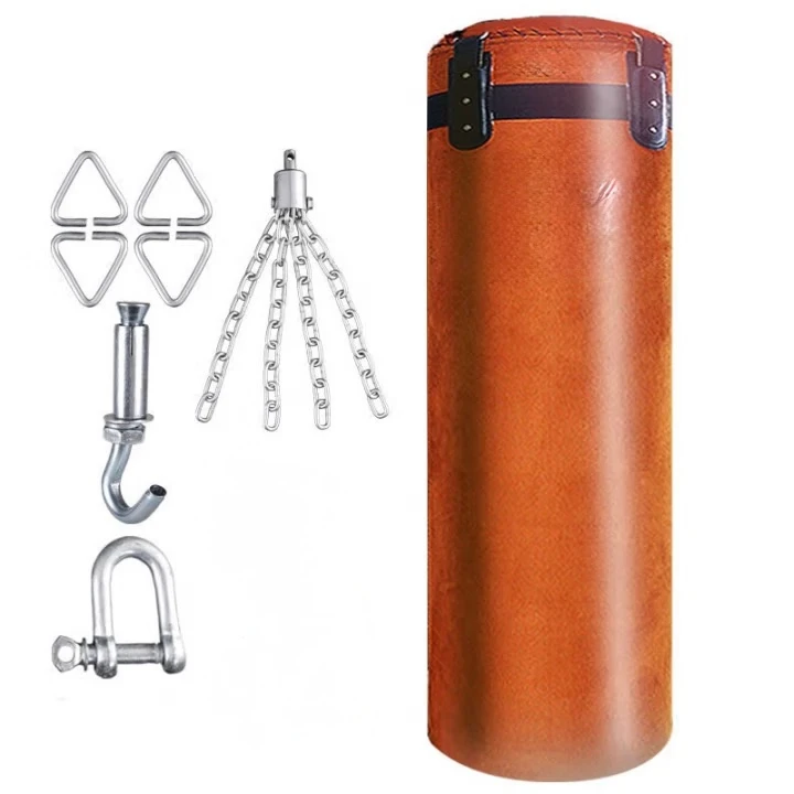 2026 Hanging Punching Bag Wholesale Faux Cowhide-look Suede Fabric Sandbag for Sanda MMA Muay Thai Boxing Training Targetpromote