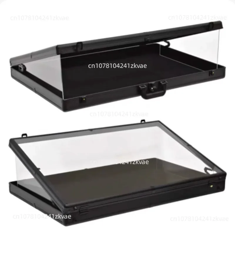 Silver Aluminum Acrylic Transparent Top Display Stand Portable Supplier Trade Display Case for TCG Cards with Lock Function