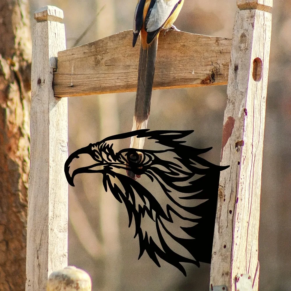 Metal Bird Eagle Silhouette Wall Hanging Outdoor Fence Stake Decor Perfect Gift for Home