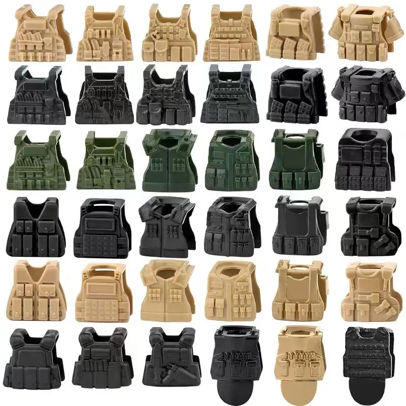 Military Soldier Tactics Vest Bag Building Blocks SWAT Weapon Figures Accessories Special Forces Tactical Body Armor Model Toys