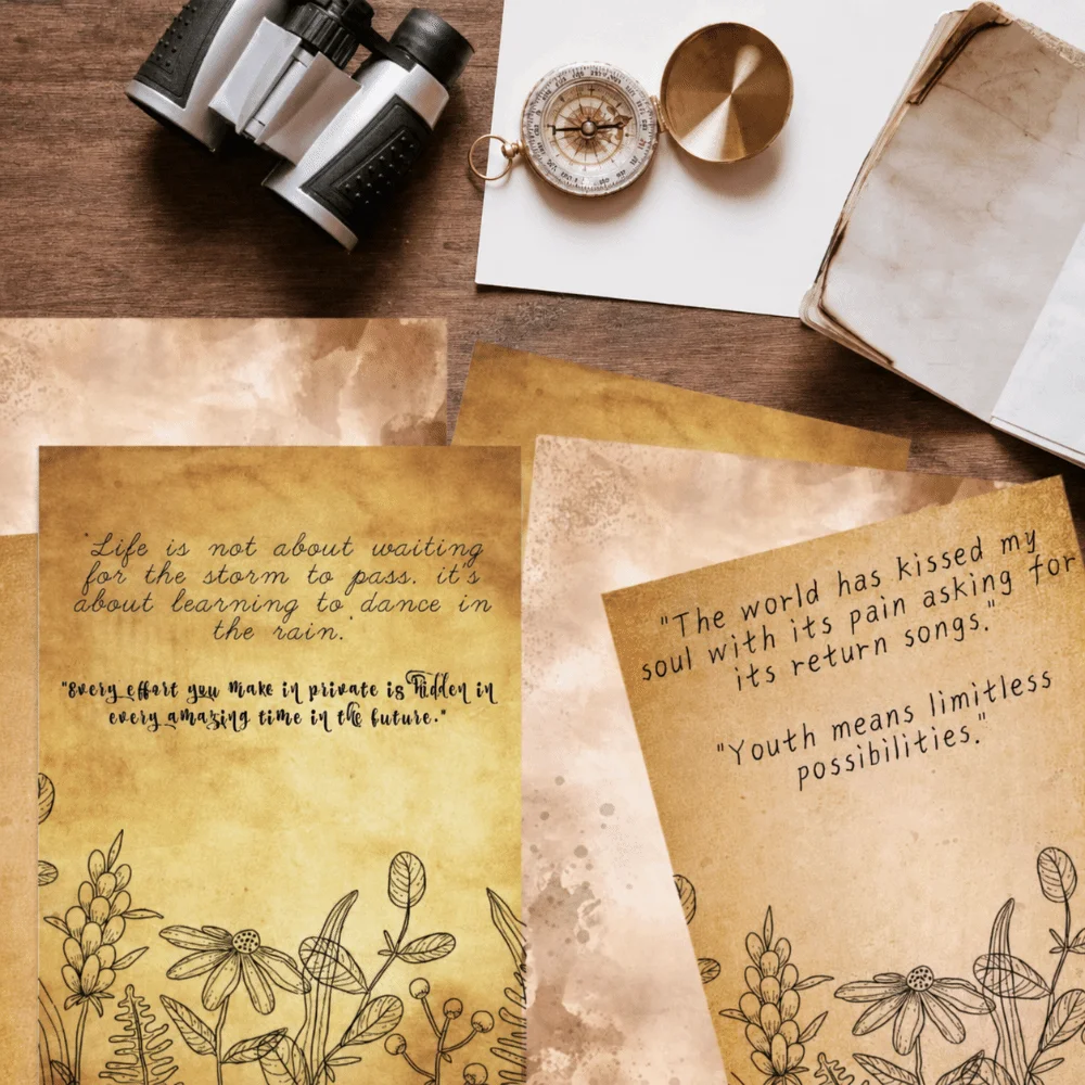50Pcs Paper Material Letter Paper A4 Size Double Sided A4 Writing Paper 50 Sheets Vintage Writing Sheet Scrapbook Making