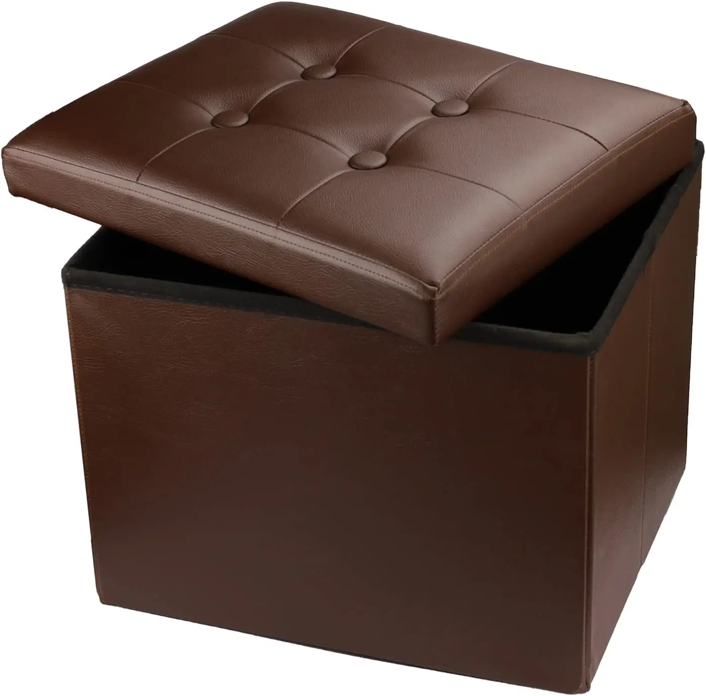 

Ottoman Storage Collapsible With Storage Foot Rest Small Foot Stools Brown L17W13H13Inches