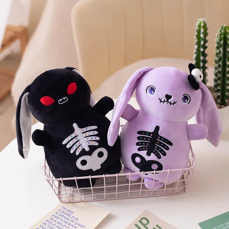 ZU 22/30 cm Gruseliger Goth Hase Plüsch Weiche Puppen Horror Plüschtier Tier Emo Kaninchen Spielzeug Halloween Geschenk Hallowmas Party Dekor – Detail 13