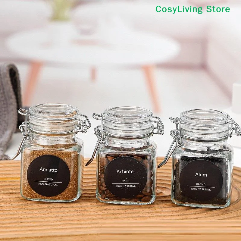 50/100ml Glass Bottle Transparent Big Mouth Jam Bottle Storage Jar For Kitchen Food Pickle Fruit Canned Household