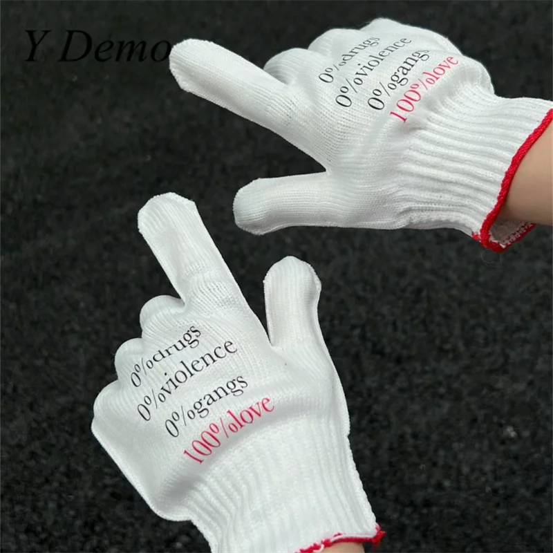 

Y Demo Streetwear Letters Finger Gloves Women Stretchy Nylon Garden Wrist Gloves