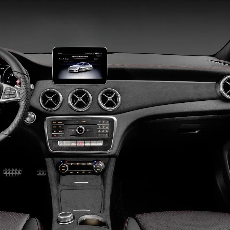 

Для Mercedes-Benz X156 GLA C117 CLA 2013-2019: Накладки из суперзамши для центральной консоли, приборной панели и подстаканников