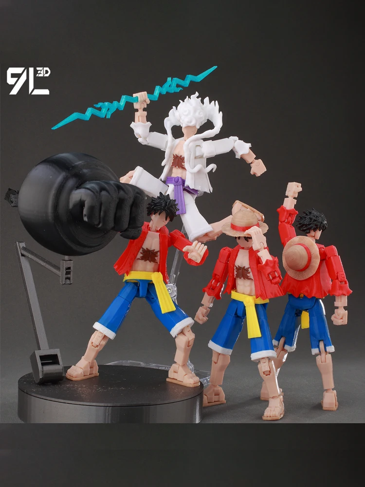 9L3D Gedrukt Anime Karakters Lucky 13 Zoro Dummy Actiefiguren Monkey D.Luffy Multi-Jointed Beweegbare Shapeshift Mannequin Speelgoed - afbeelding 2