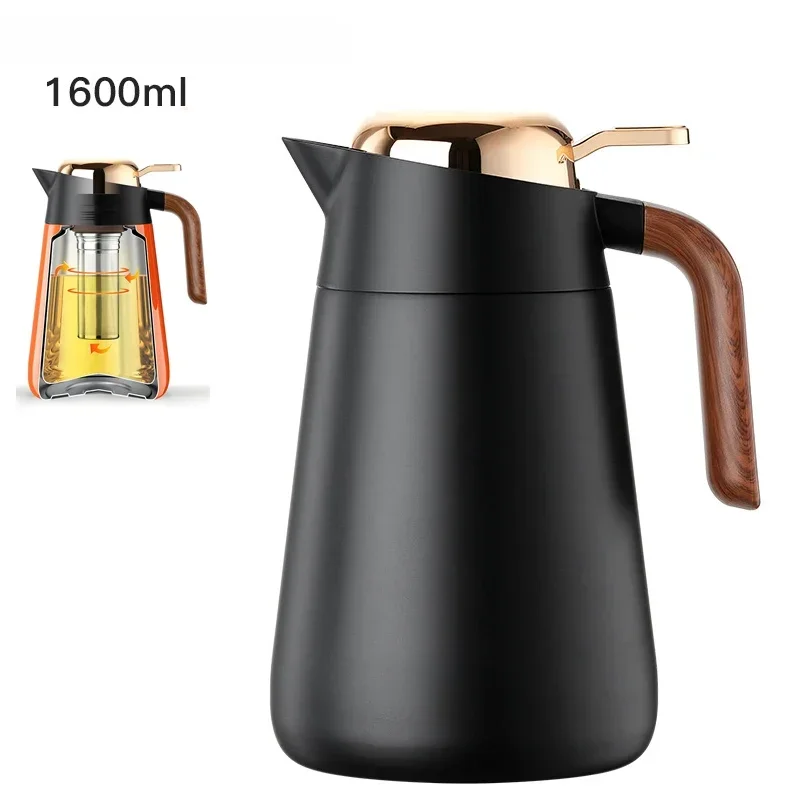 

Stainless Steel Thermos Kettle for Tea Maker Big Tea Filter Larger Capacity 1600ml Vacuum Flask Jug Thermos Bottle Tumbler Termo