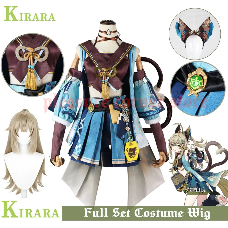 XS-3XL In Stock Genshin Impact Kirara Cosplay Costume Full Set Role Playing Accessories Kirara Cosplay Wig Costume