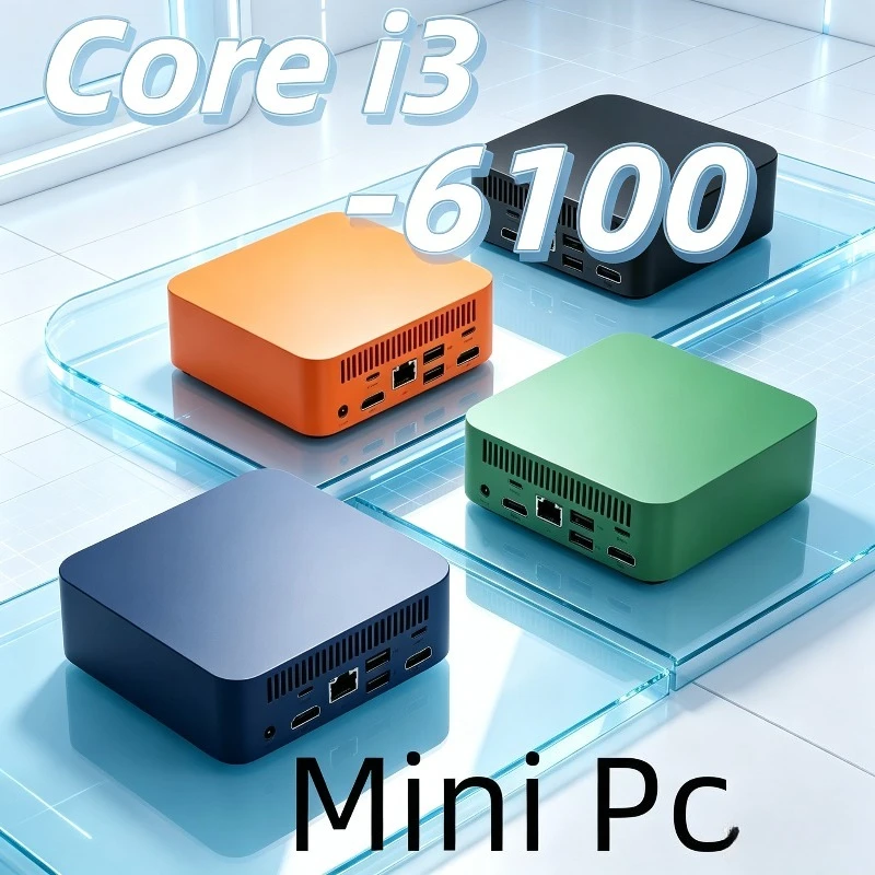 New Mini PC Gamer Portable Computer Intel Core i3-6100 16GB RAM 1TB 2TB SSD FHD Bluetooth WiFi 6 Windows Gaming Office 4K HDMI