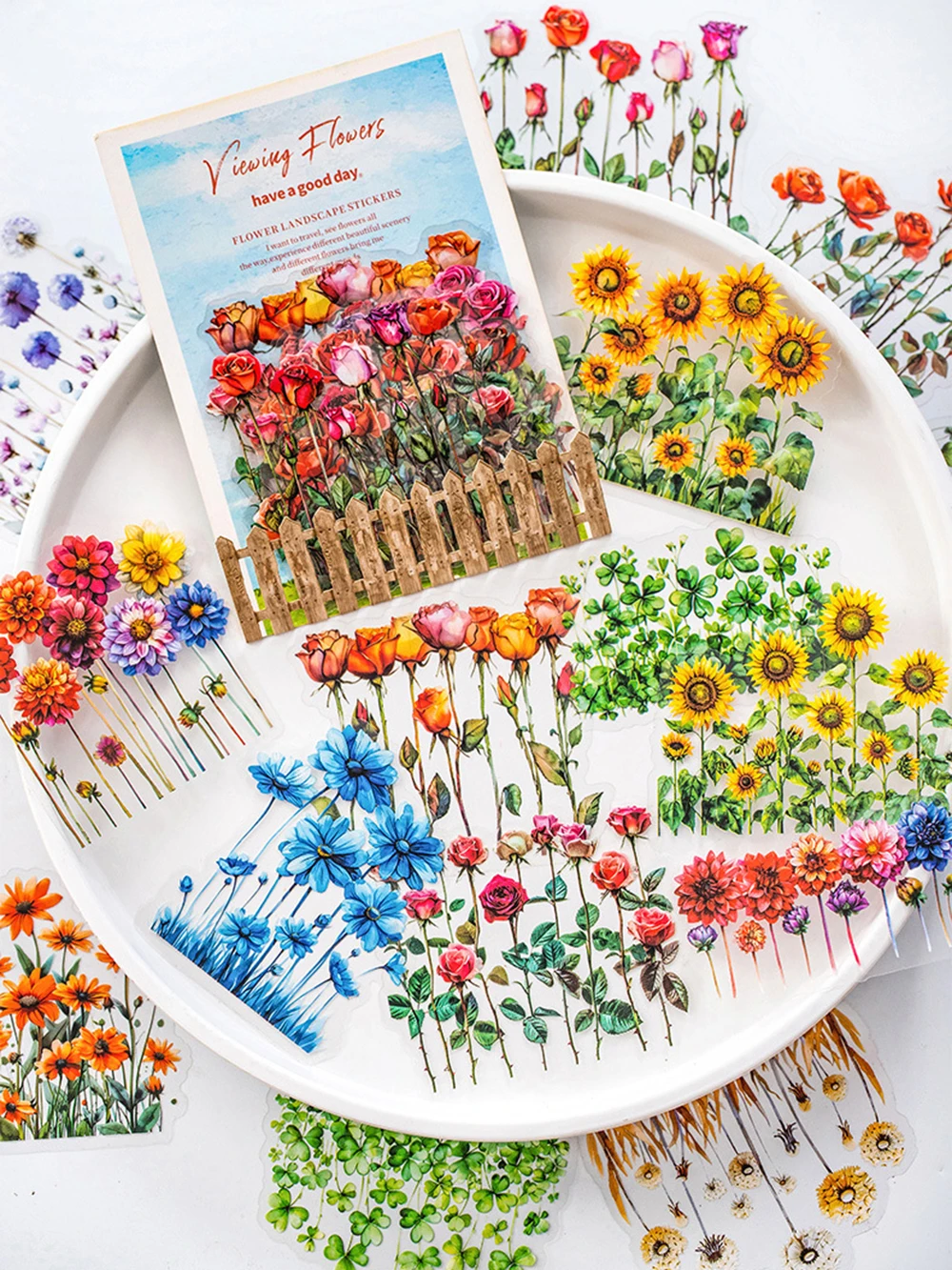 

20Pcs/Pack Creativity Floral PET Sticker Handbook Decorations DIY Landscaping Materials Stationery