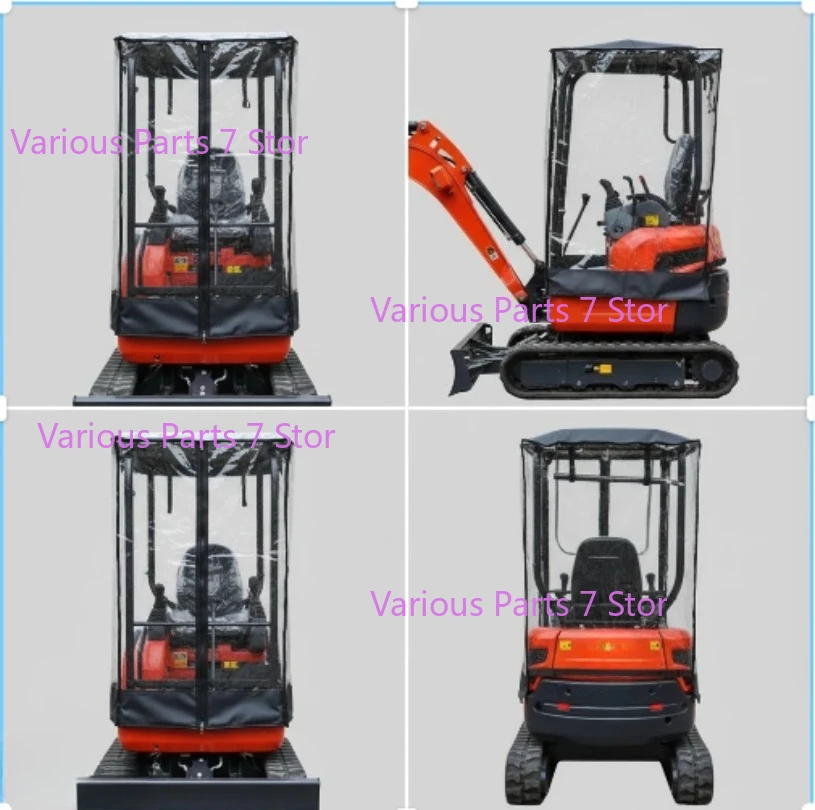 Mini Excavator Windproof Warm Awning PVC Cover With Window for Kubota 15 17 20 30