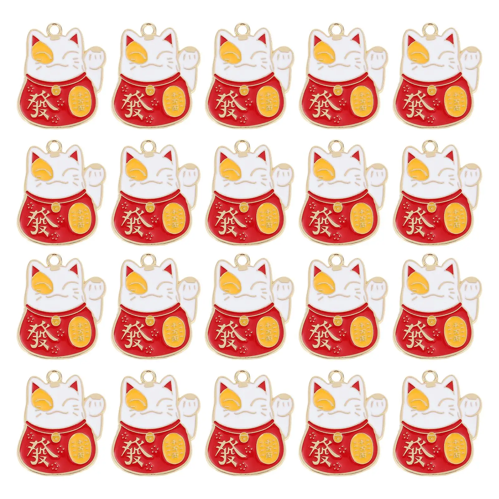 

20 Pcs Beckoning Key Chain Pendant Small Charms for Crafts Jewelry Making Material