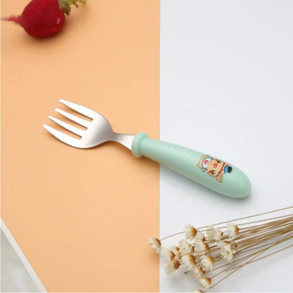 Set Fork Spoon Cutlery Baby Tableware Set Toddler Dinnerware Infant Food Feeding Baby Gadgets