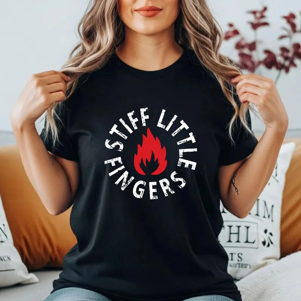 Stiff Little Fingers Retro Band Women's T-shirt Lovers - Pure Cotton Summer Couple Streetwear Shirts  oversized graphic t shirts
