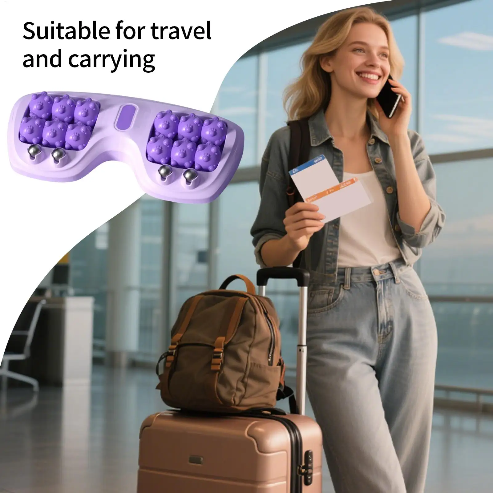 أداة تخفيف مريحة لتدليك القدم، أسطوانة تدليك يدوية مزدوجة القدم، معدات تمارين دوارة للنساء والرياضيين #3