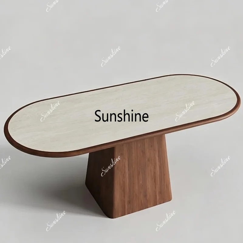 Premium oval table living room home solid wood dining table