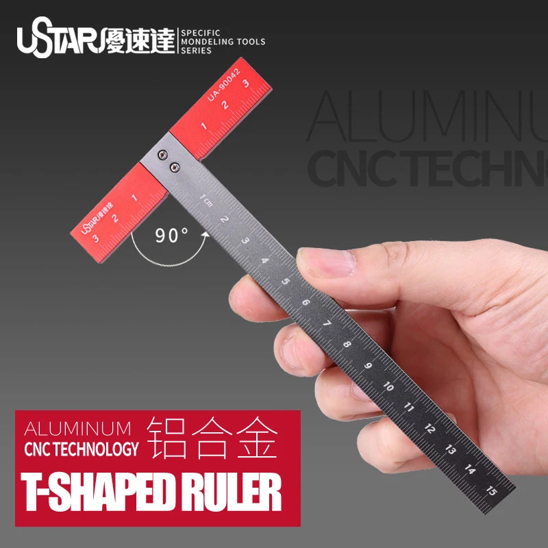 USTAR Model Transform Cutting Scribed Line T-Square Ruler For Gundam Upgrade Tools Model Making Hobby Craft Accessory