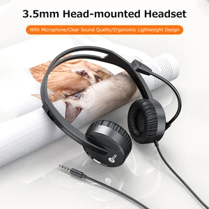 Lenovo-Lecoo Kabel-Head-Fundure-Headset mit einstellbarem Mikrofon, Sprachanruf, Webkonferenz, Online-Lehre, HT106, 3,5 mm 8 Hauptverkäufe zentrales Multimedia Lelong - №3
