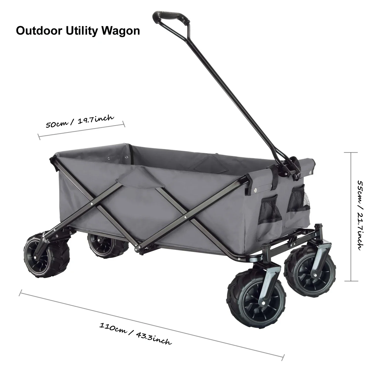 GodsWord Camping Wagon Cart Cooler Heavy Duty Trolley Outdoor Folding Utility Wagon Beach Carts with Cooler Box For Camping