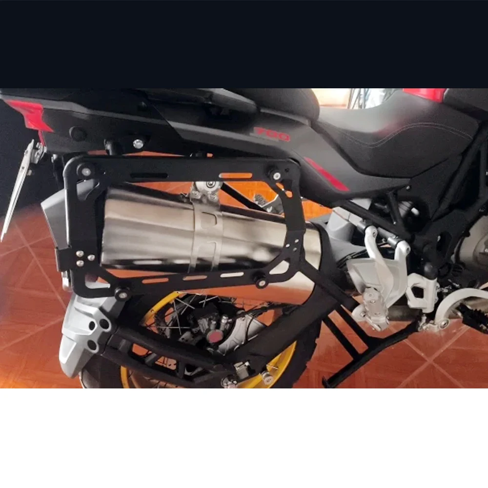 Side Box Bracket Modification For QJMOTOR SRT 700X SRT700 Avoidance Exhaust Pipe Aluminum Alloy Side Box Bracket Luggage Rack