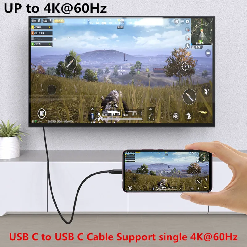 For Oculus Quest 2 Link USB - C Steam VR Type- C 3.2 Data Cable, Selectable 2m 1m Black