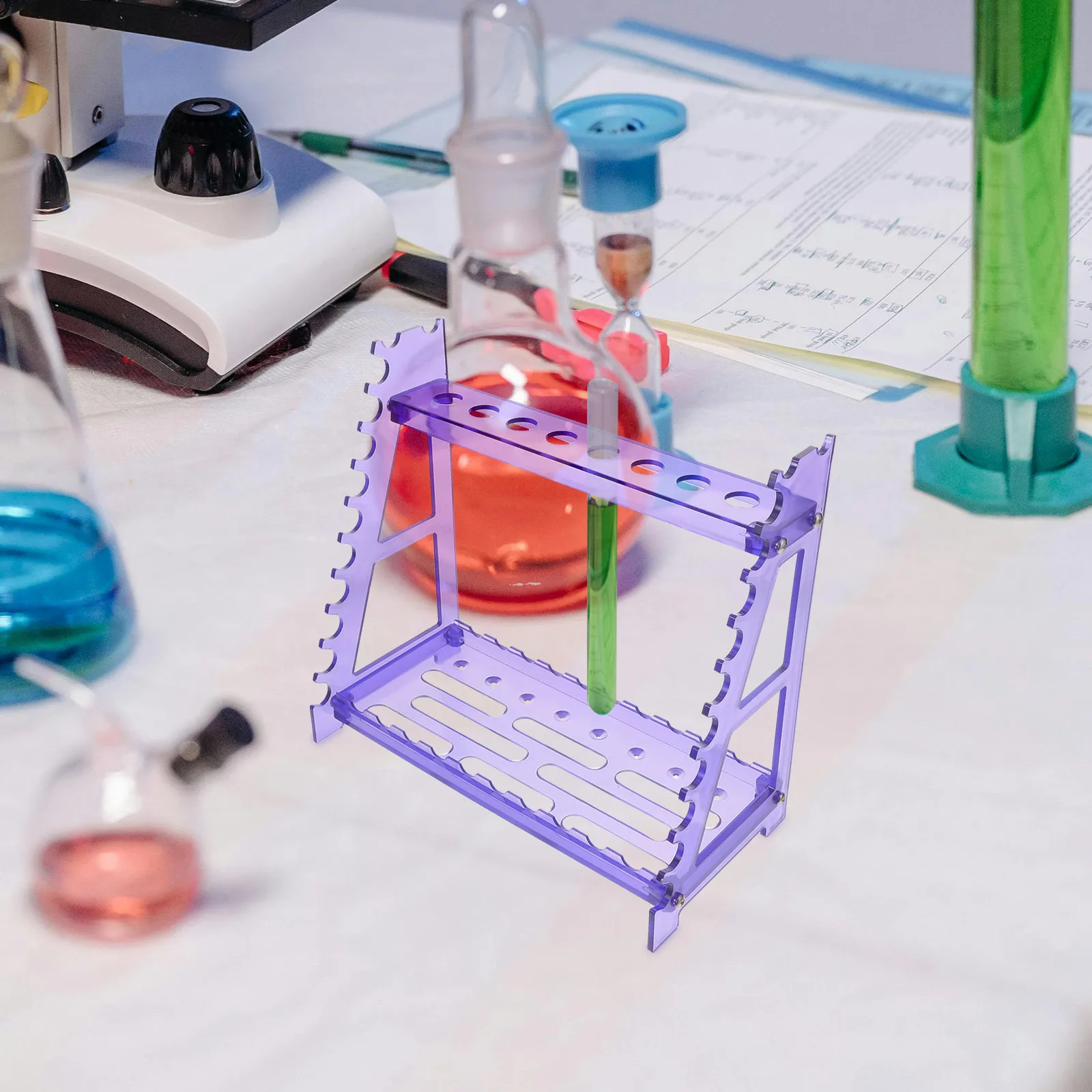 

Portable Pipette Stand Straw Holder for Multiple Sizes Plastic Travel Rack Lab Tools Slope Design Easy Storage