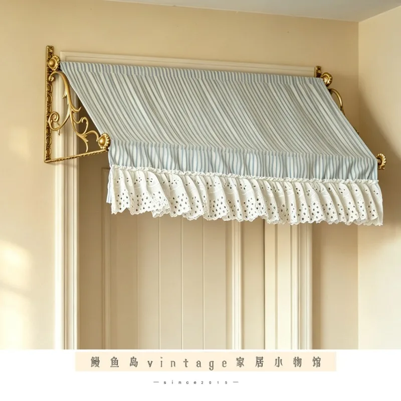 Brass engraved door frame decorative frame soft decoration French door curtain bed mantle home bedroom shooting background
