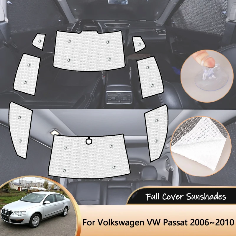 

For Volkswagen VW Passat B6 3C 2006~2010 Saloon Sedan Full Cover Sunshades Sun Windshields Side Window Visor Shaby Accessories