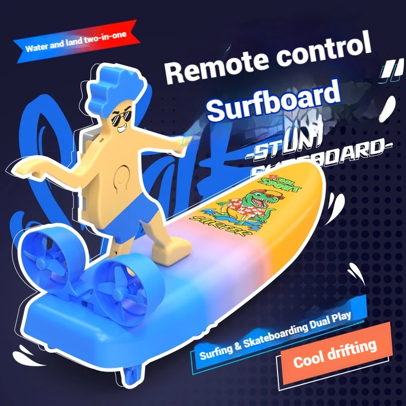 Été nouveau bateau télécommandé électrique planche de surf amphibie créatif dérive Skateboard jouet bateau d'eau charge jouets cadeaux