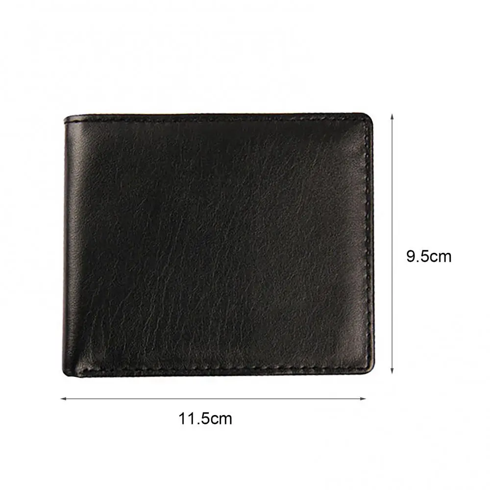 Card Holder Wallet Money Clip Bifold Wallet Men Business Bifold Leather Faux ID Zipper Pocket Wallet