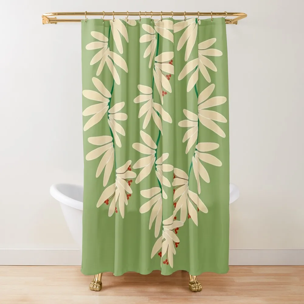 

Green Flower - Tokyo Shower Curtain Bathroom Accessory For Bathroom Shower Set For Bathroom Fabric Curtain