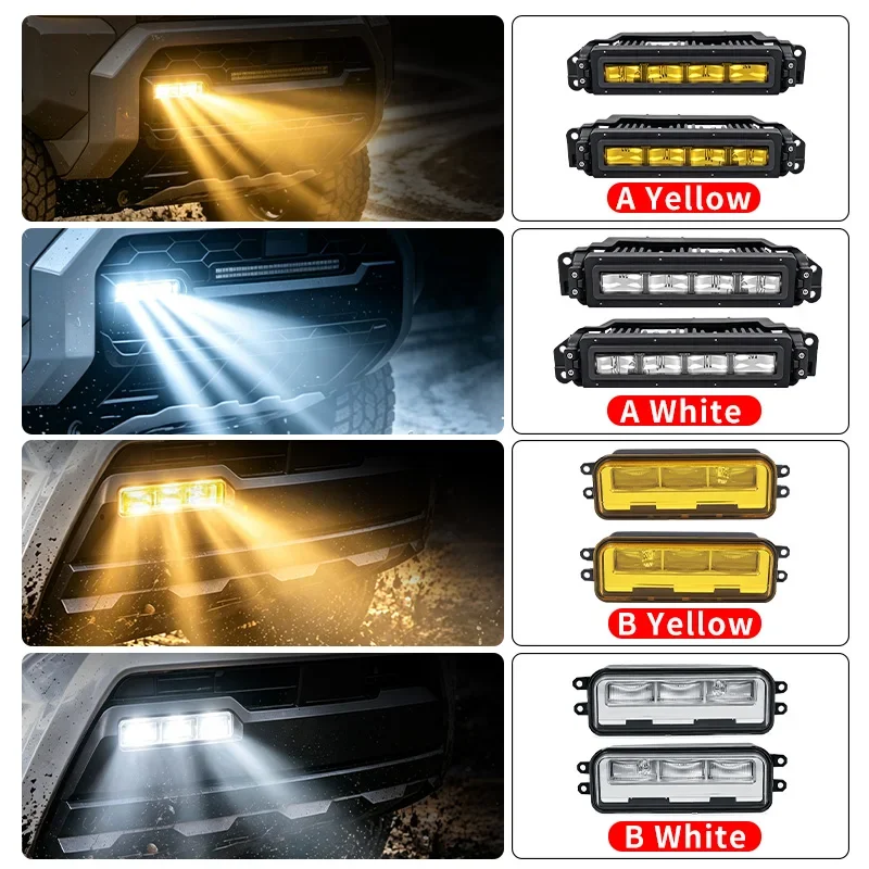 For Toyota Tacoma 4Runner 2024-2027 Front Fog Light Assembly LED Lamp Brightness Upgrade OEM Hole Installation Accessories