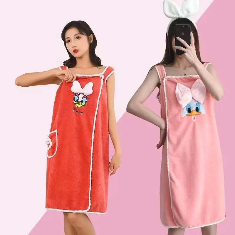 2025 Fashion Cute Female Bath Towel Comfortable Skin Friendly Sling Bathrobe Sweat Steaming Swimming Simple