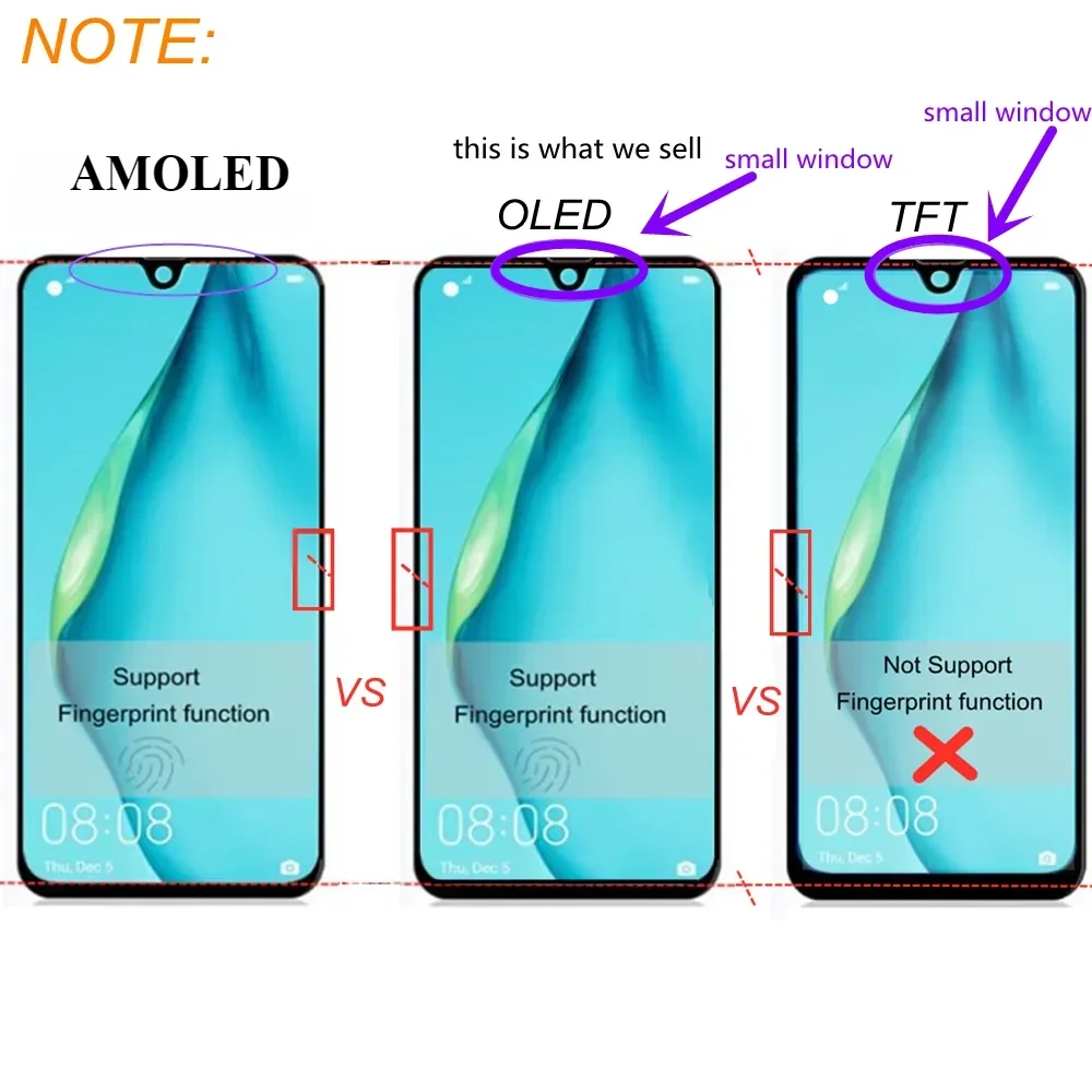 6.44\'\' OLED For Vivo V20 SE V2022 V2023  V2024 V2025 LCD Display Touch Screen Digitizer Assembly Replacement