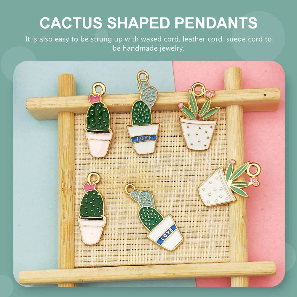 

10pcs Cactus Hanging Charms For Jewelry Making Alloy Diy Pendants Necklace Bracelet Earring Accessories Craft Supplies