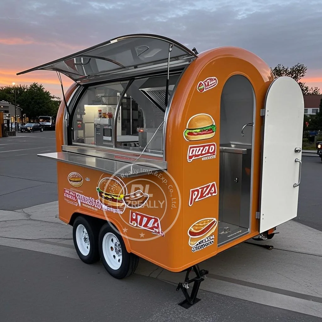 

Concession Food Trailer Coffee Ice Cream Kiosk Mobile Kitchen Hot Dog Snack Cart Fast Food Truck Van Fully Equipped