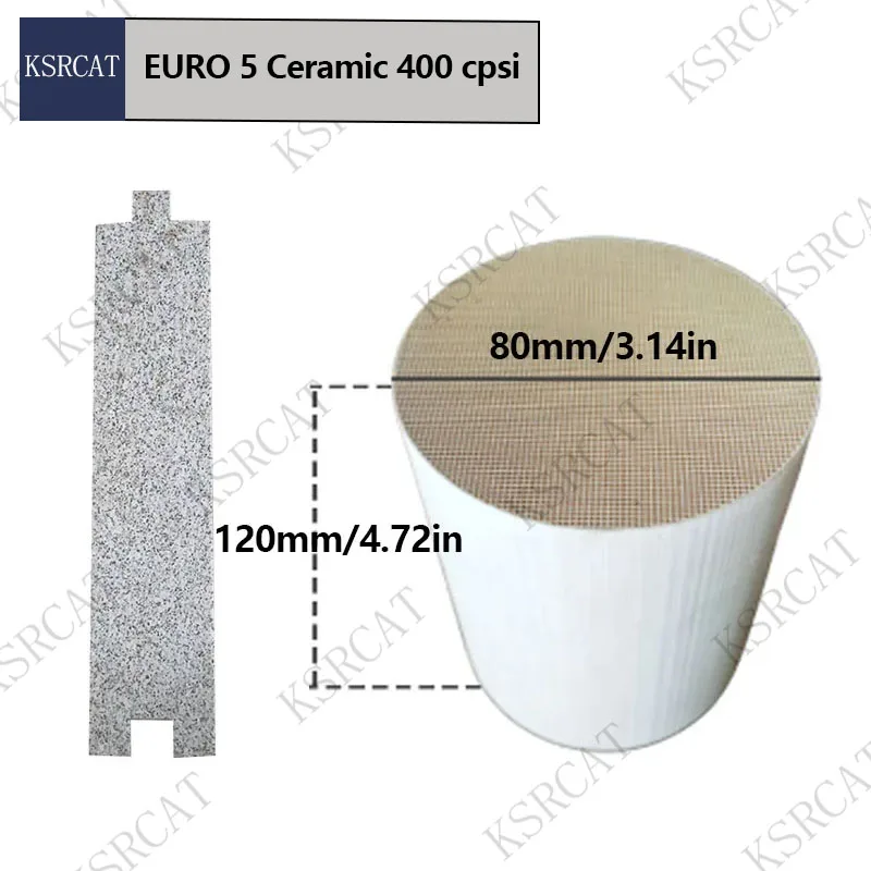 

Car Exhaust Honeycomb Ceramic Catalyst Euro 5 400cpsi Carrier 80*120mm Suitable For Automobile Universal Catalytic Converter