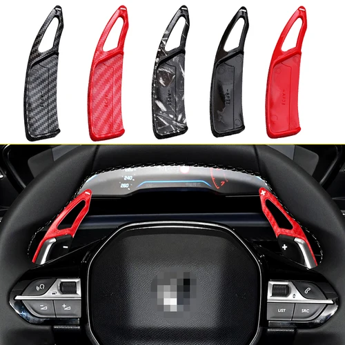 Para Peugeot Shift Paddle 3008 2008 5008 508 308 208 GT SW patrón de fibra de carbono volante de coche DSG extensor paletas de cambio
