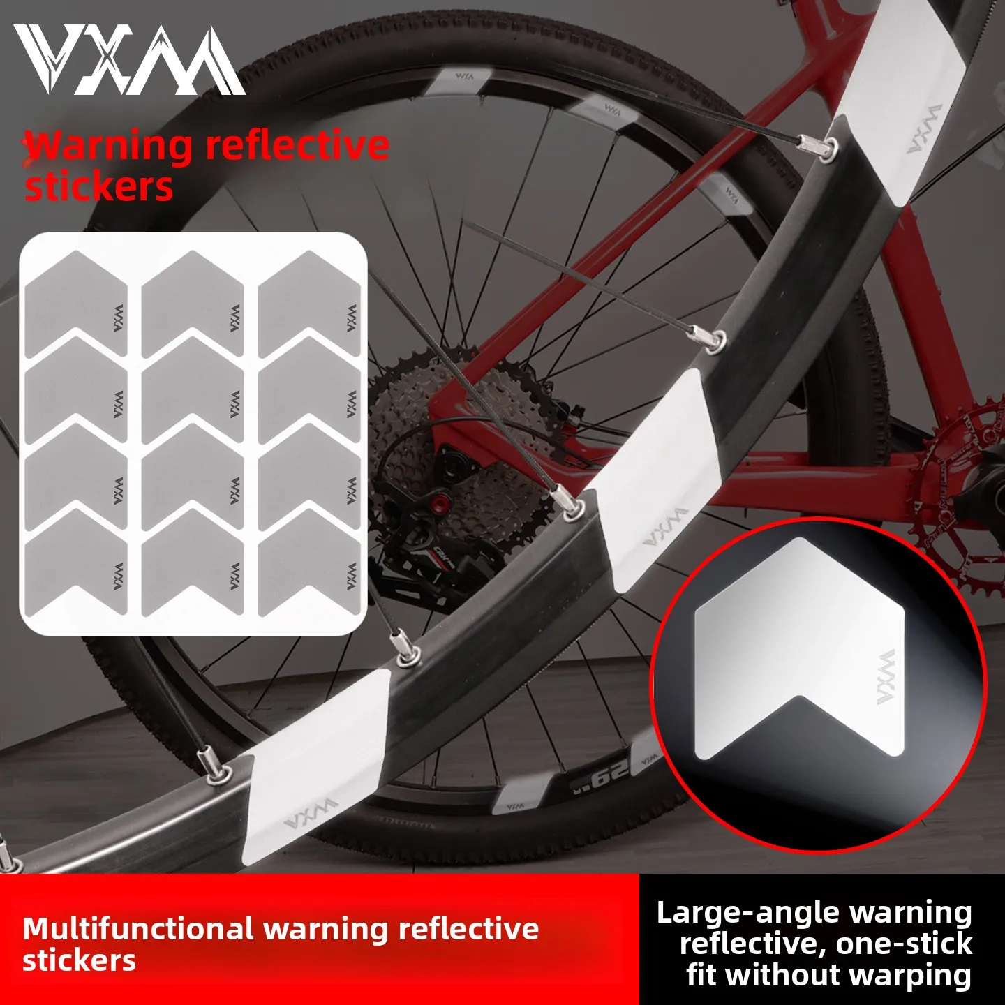 Bicycle wheel set reflective tape Multi-functional reflective cloth for mountain bike riding. Night warning sign for general use