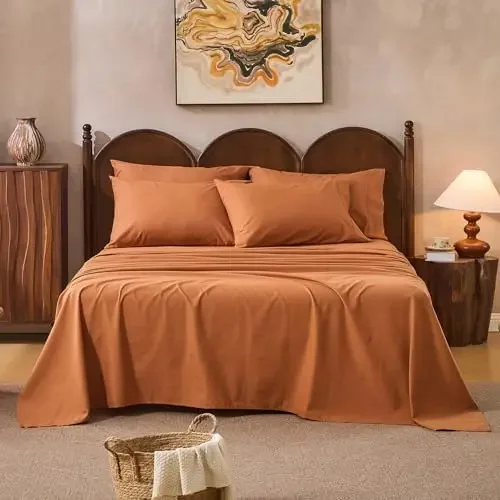 100% Linen Sheets Queen Size,Breathable & Durable 4-Piece Bed Flax Sheet Set,Soft All-Season Bedding for Hot Sleepers