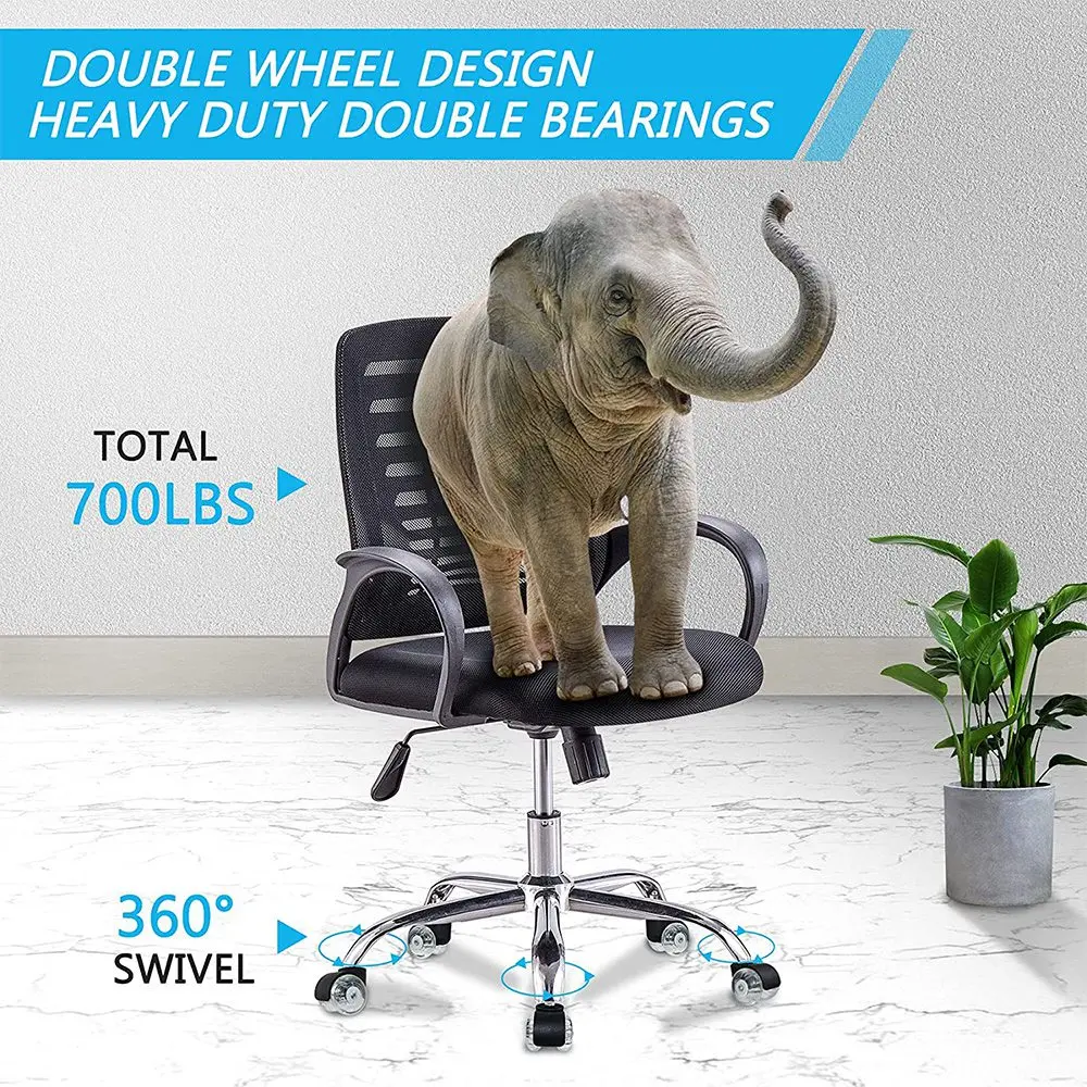 

Superior-5Pcs Office Chair Caster Wheels,2 In Heavy Duty Double Casters, Twin Ball Bearing Replacement Computer Desk Chair Wheel