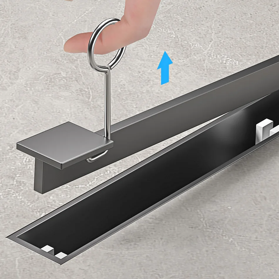 Imagem -04 - Stainless Steel Grey Floor Drain Long Linear Drainage Strip Lavatory Bathroom Shower 3.2 cm 30 cm 40 cm 50cm 304