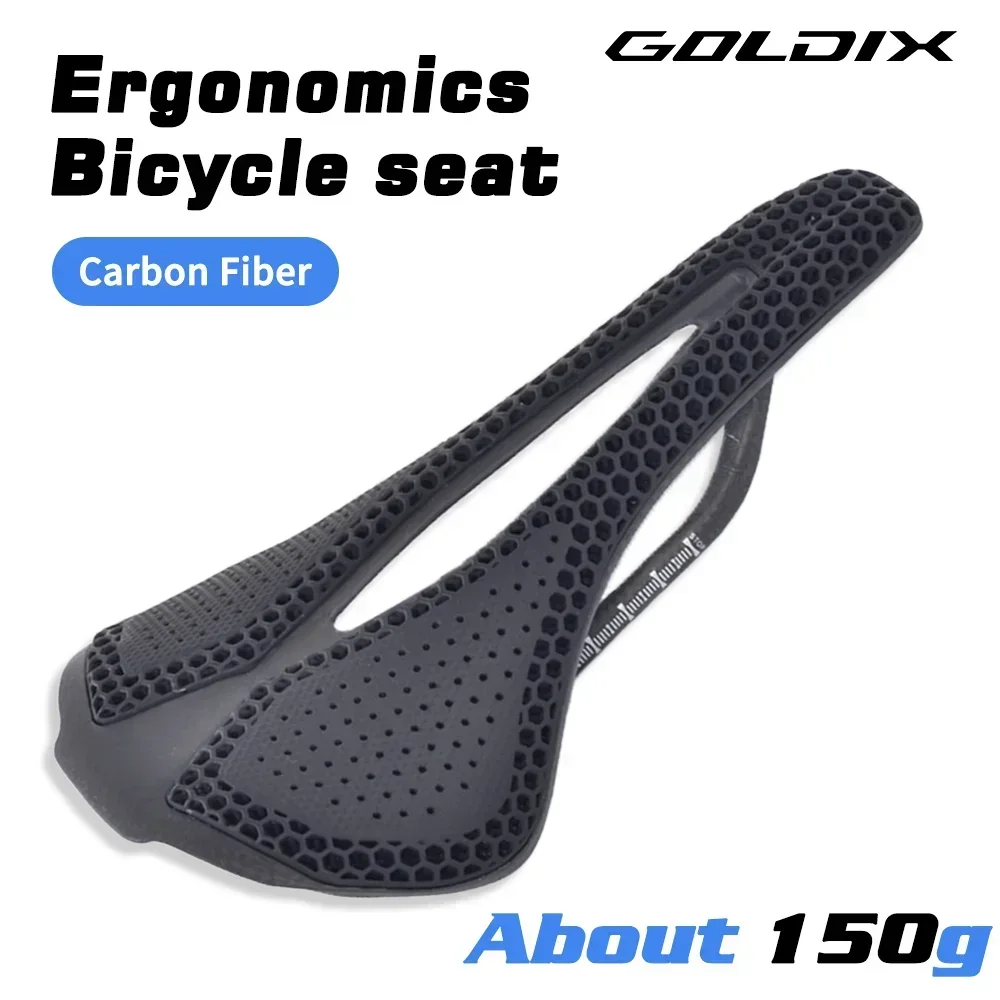 

GOLDIX Ultralight Carbon Fiber Bicycle Saddle by 3D Printed Racing Bicycle Seat for Road MTB Comfortable Cycling Seat Cushion