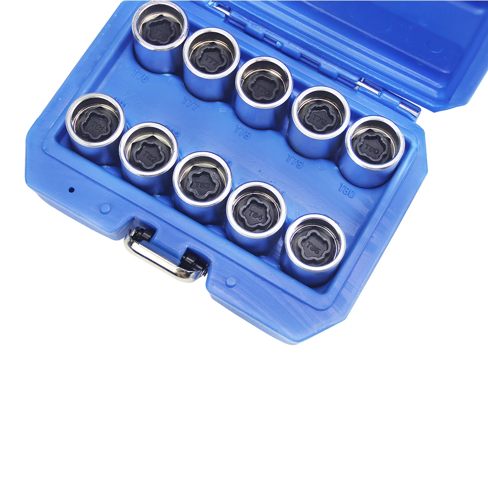 10Pcs For Tesla Wheel Lock Key&Lug Nut Anti-Theft Wheel Lock Removal Tool Set with Socket