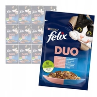 Purina Felix Fantastic Duo Karma For Cat Salmon Sardine In Jelly 12X85G